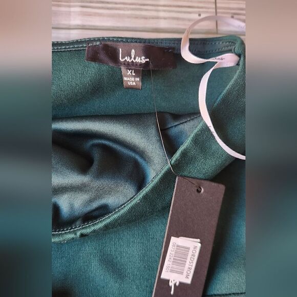 Lulu's Good Times Only Hunter Green One-Shoulder Maxi Dress Size XL - Picture 9 of 14